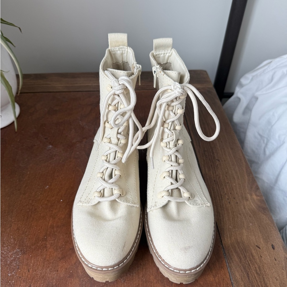 Universal Thread Cream Combat Boots